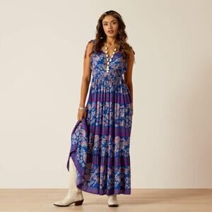 Ariat Candela Tiered Floral Maxi Dress Women’s Medium‎ Western Bohemian Cowgirl